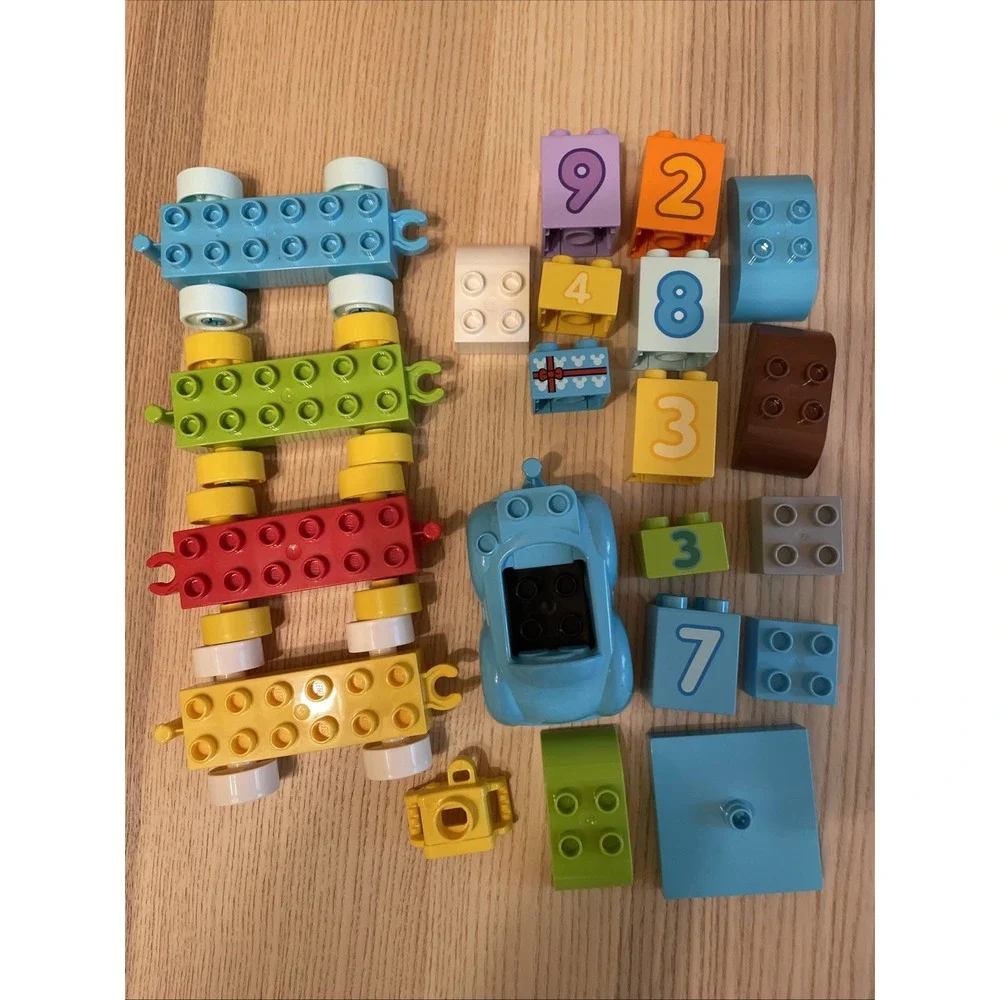 LEGO DUPLO Lot 21 Pieces Train Cars Vehicle Parts Incomplete Sets Replacement